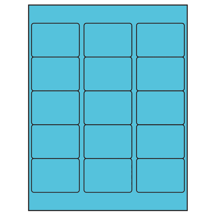 2.5625" x 1.8125" Turquoise Rectangular Sheet Labels
