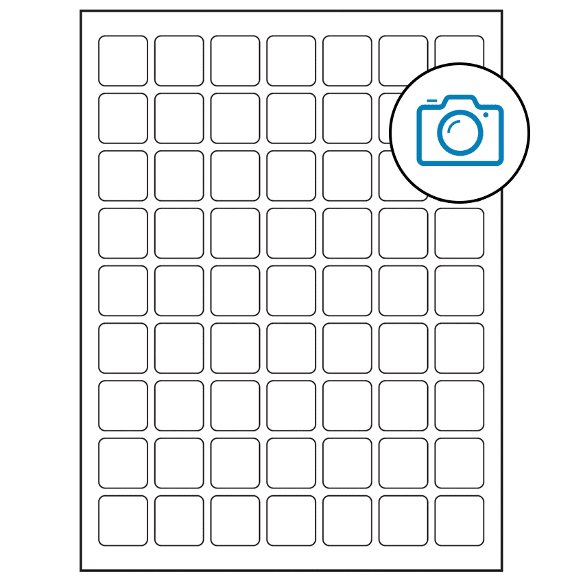 1" x 1" Photo Gloss Square Sheet Labels