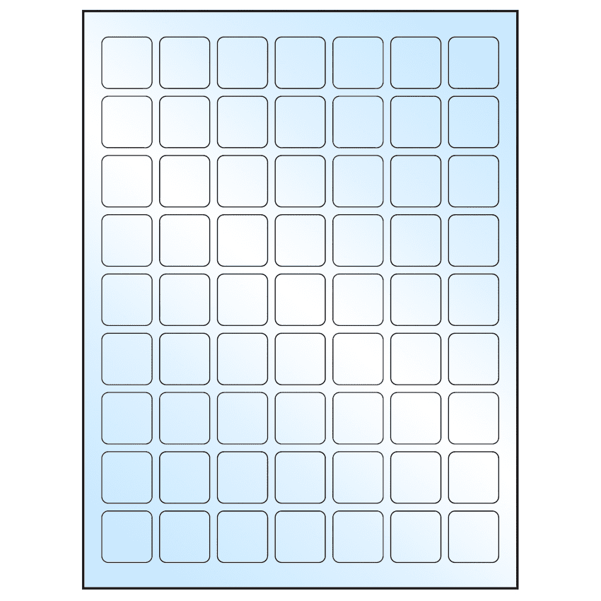 1" x 1" White Premium High Gloss Square Sheet Labels