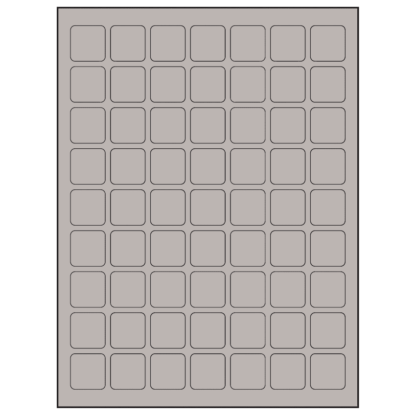 1" x 1" Gray Square Sheet Labels