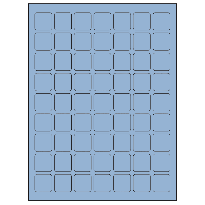 1" x 1" Pastel Blue Square Sheet Labels
