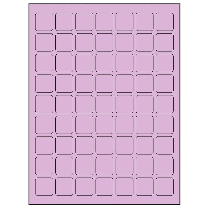 1" x 1" Pastel Purple Square Sheet Labels
