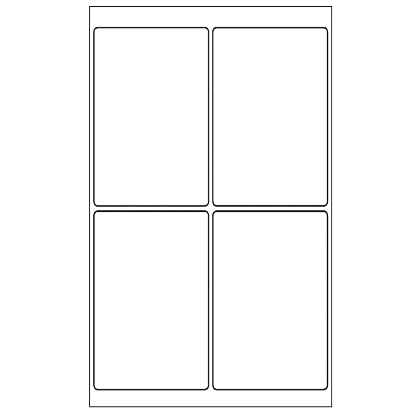 4" x 6" White Rectangular Sheet Labels