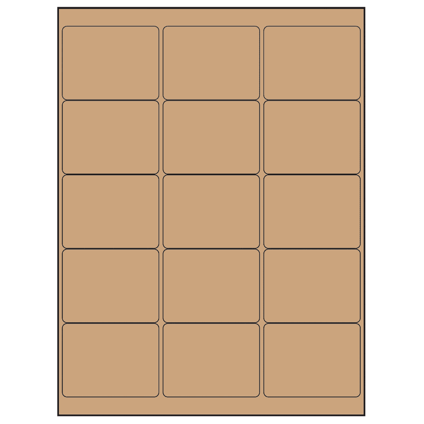 2.6875" x 2" Brown Kraft Rectangular Sheet Labels