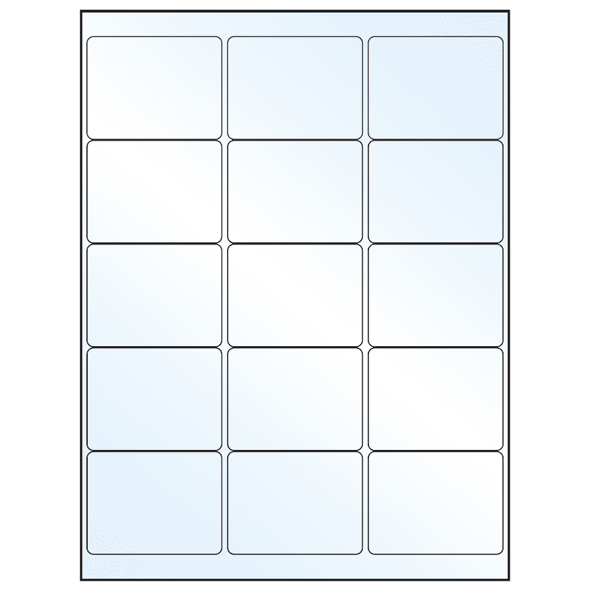 2.6875" x 2" Crystal Clear Rectangular Sheet Labels