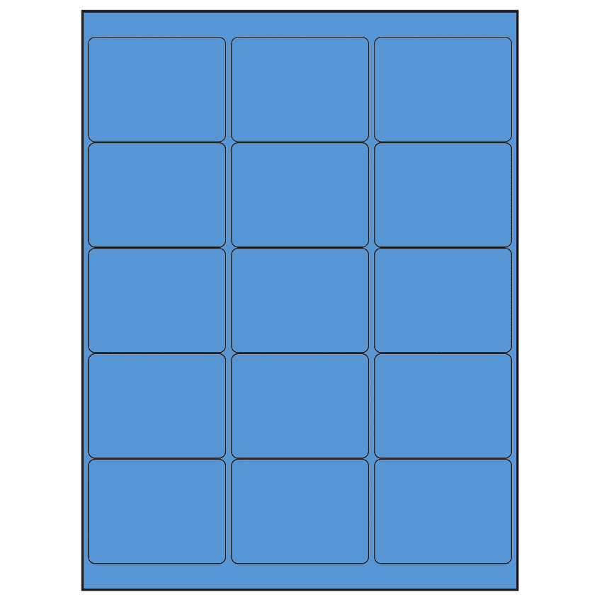 2.6875" x 2" Fluorescent Blue Rectangular Sheet Labels