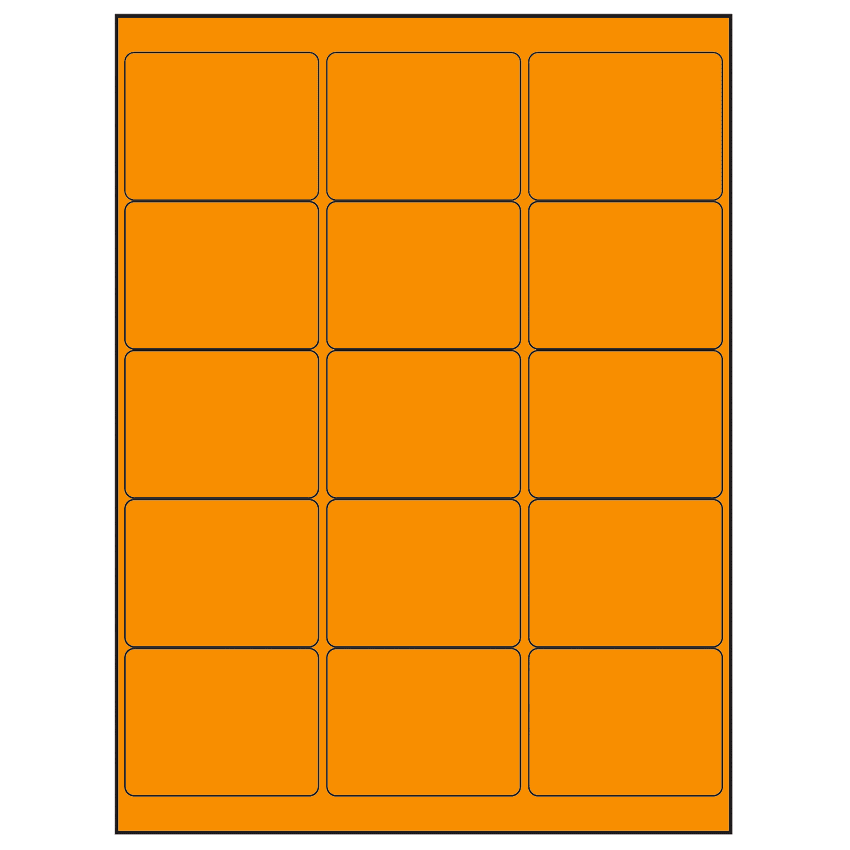 2.6875" x 2" Fluorescent Orange Rectangular Sheet Labels