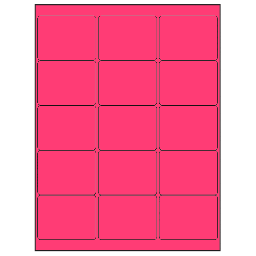 2.6875" x 2" Fluorescent Pink Rectangular Sheet Labels