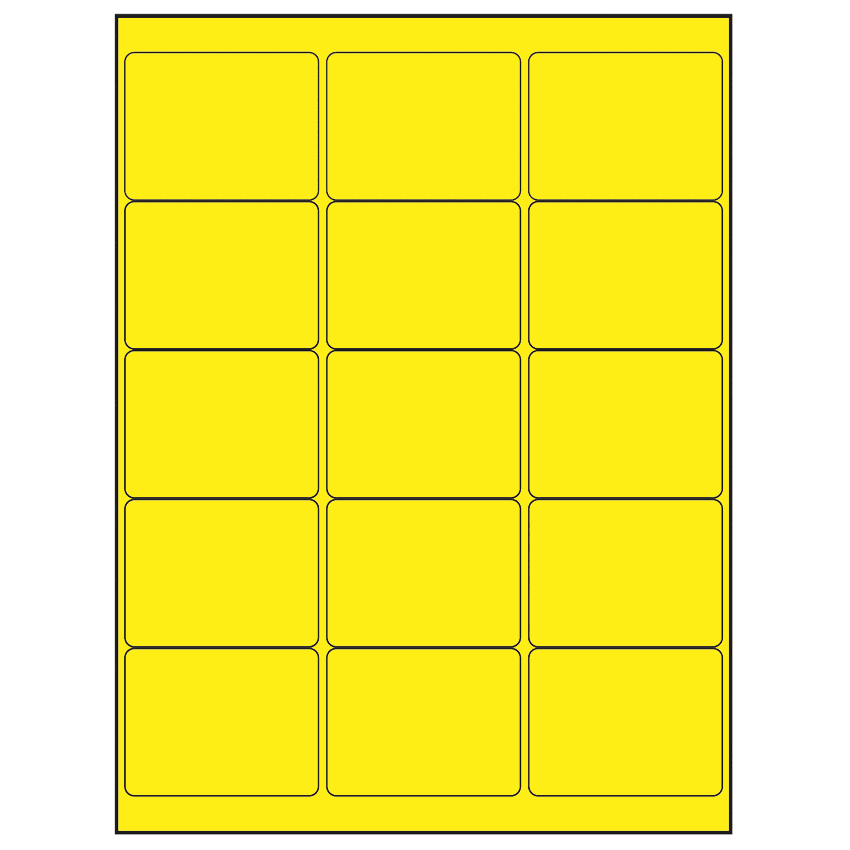 2.6875" x 2" Fluorescent Yellow Rectangular Sheet Labels