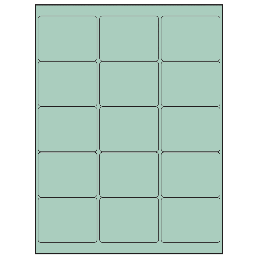 2.6875" x 2" Pastel Green Rectangular Sheet Labels
