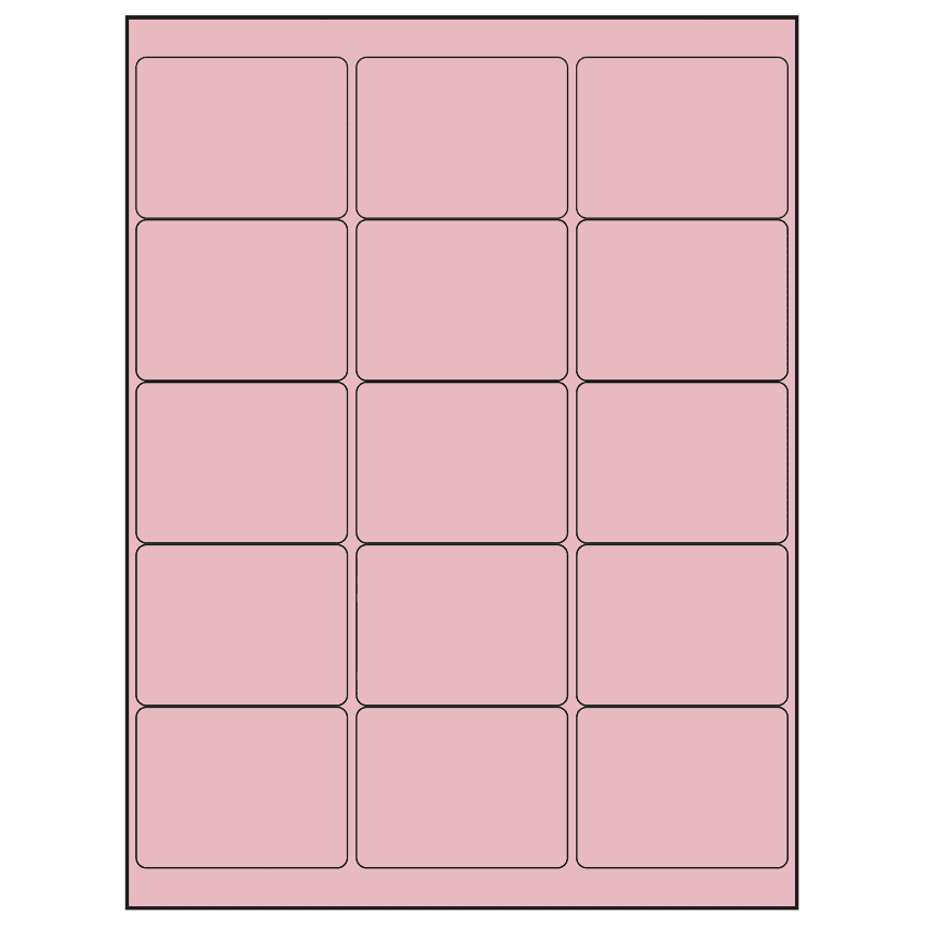 2.6875" x 2" Pastel Pink Rectangular Sheet Labels