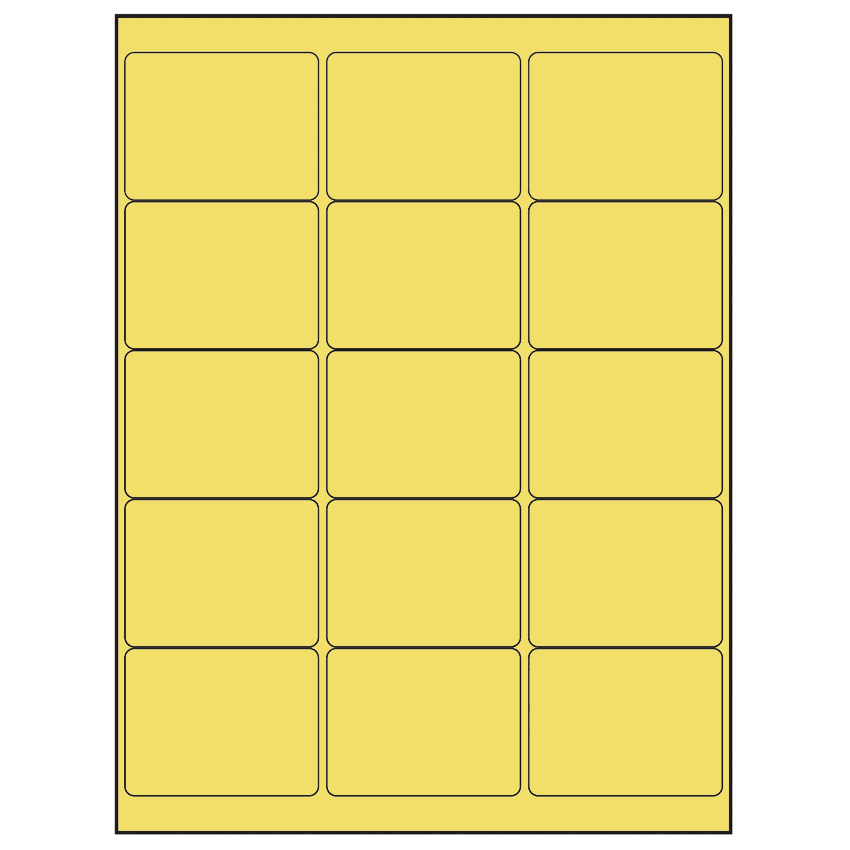 2.6875" x 2" Pastel Yellow Rectangular Sheet Labels
