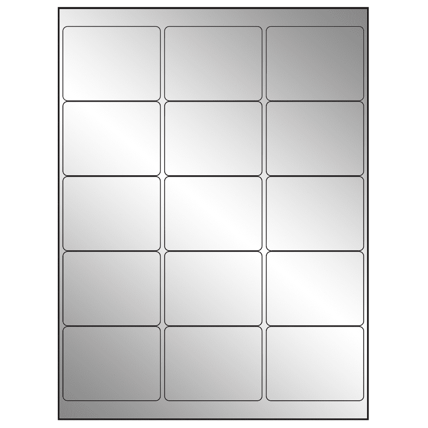 2.6875" x 2" Silver Foil Rectangular Sheet Labels