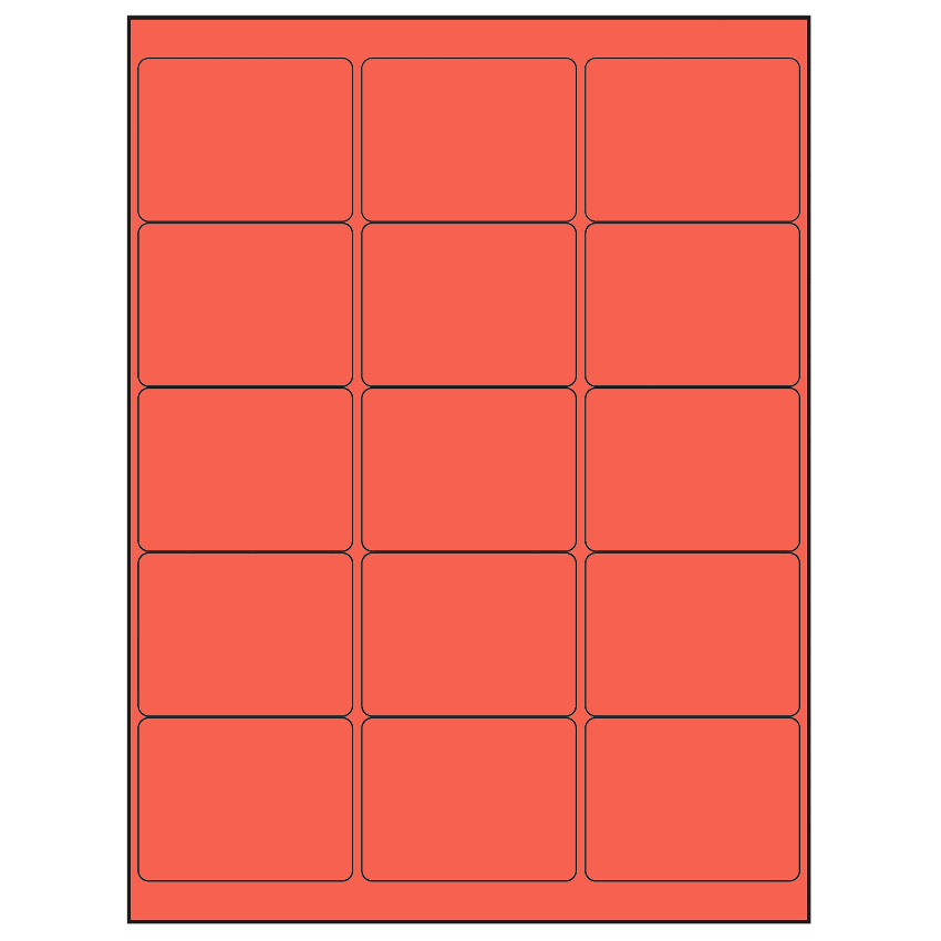 2.6875" x 2" Red Rectangular Sheet Labels