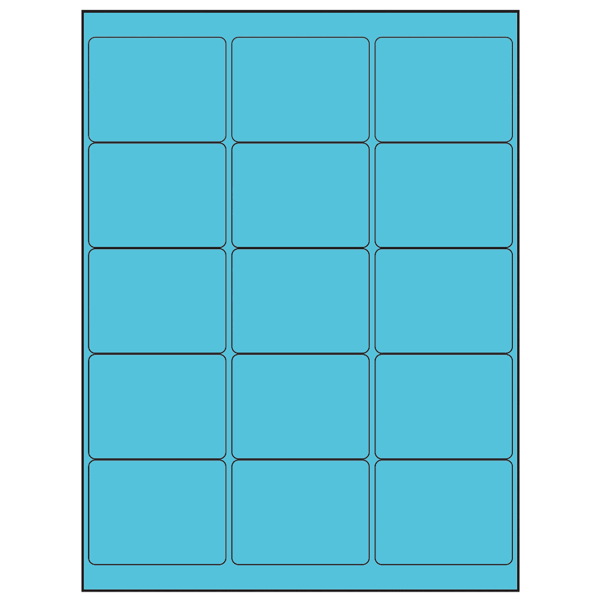 2.6875" x 2" Turquoise Rectangular Sheet Labels