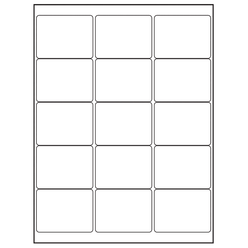 2.6875" x 2" White Rectangular Sheet Labels