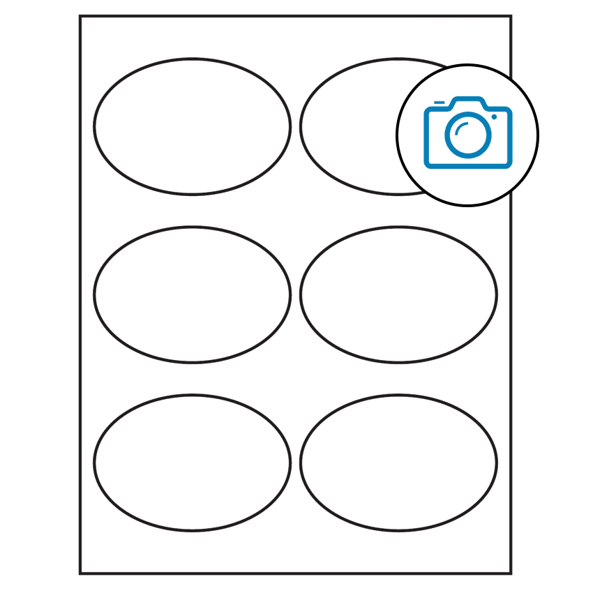 3.875" x 2.6875" Photo Gloss Oval Sheet Labels