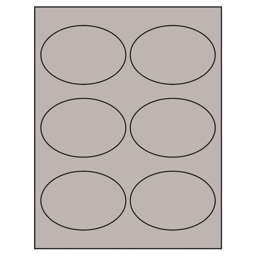 3.875" x 2.6875" Gray Oval Sheet Labels