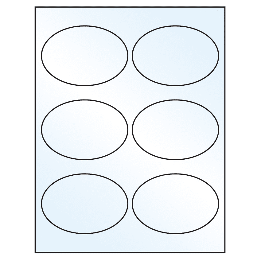 3.875" x 2.6875" White Mid Gloss Oval Sheet Labels