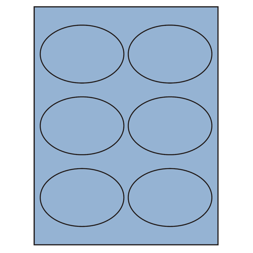 3.875" x 2.6875" Pastel Blue Oval Sheet Labels