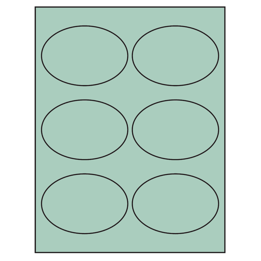 3.875" x 2.6875" Pastel Green Oval Sheet Labels