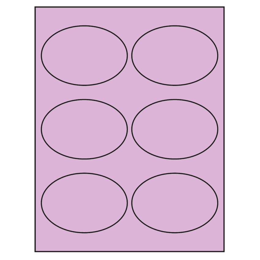 3.875" x 2.6875" Pastel Purple Oval Sheet Labels