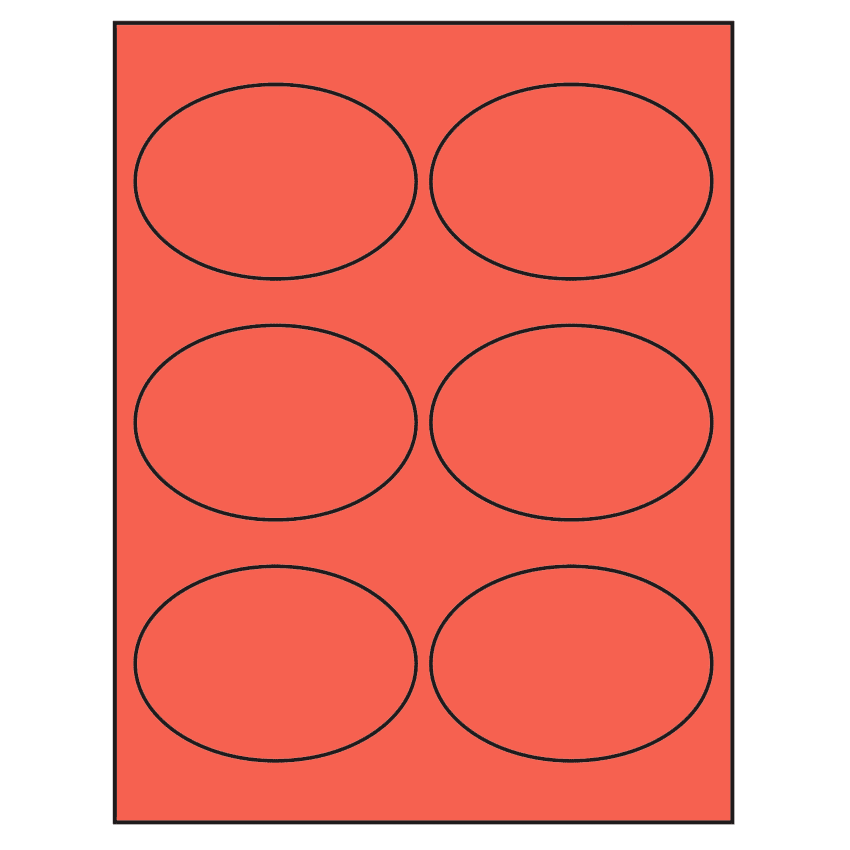 3.875" x 2.6875" Red Oval Sheet Labels