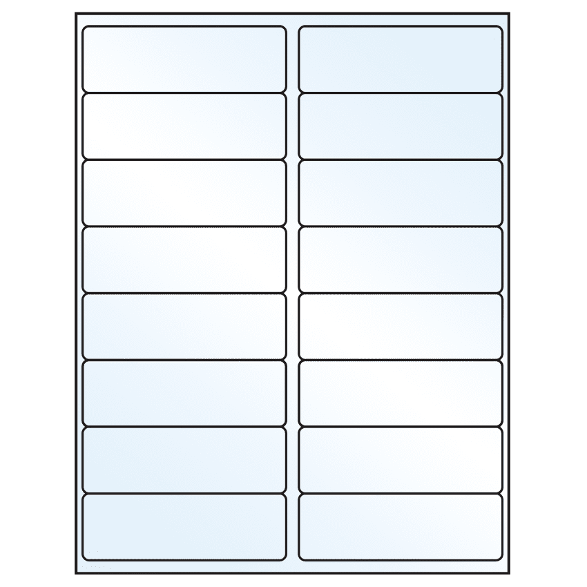 4" x 1.3125" Crystal Clear Rectangular Sheet Labels