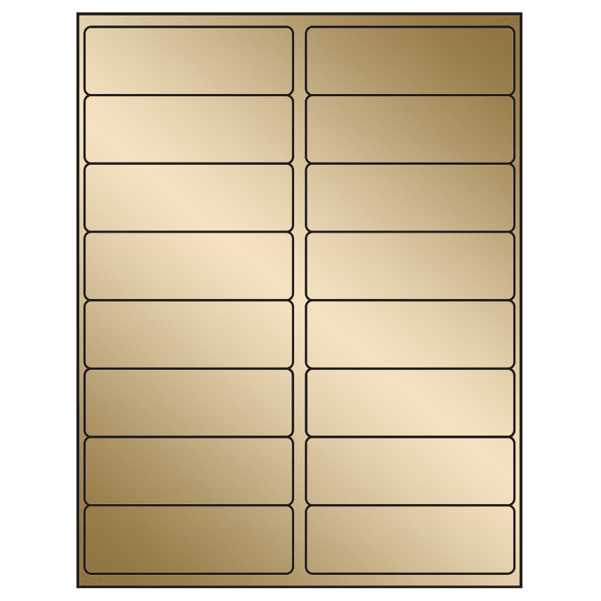 4" x 1.3125" Gold Foil Rectangular Sheet Labels