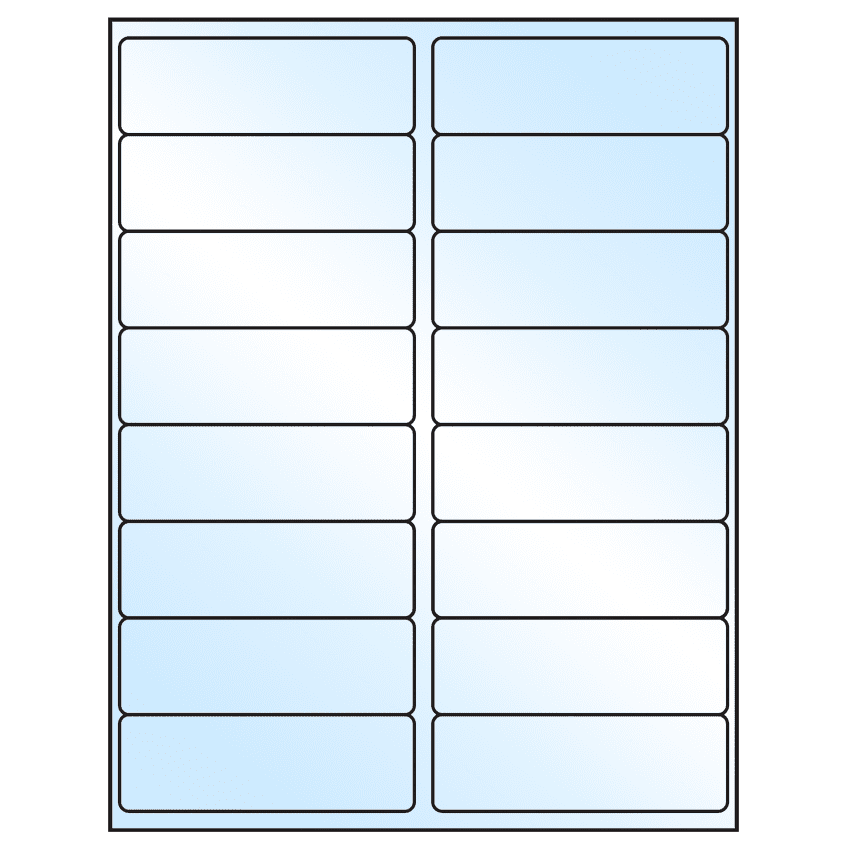 4" x 1.3125" White Premium High Gloss Rectangular Sheet Labels