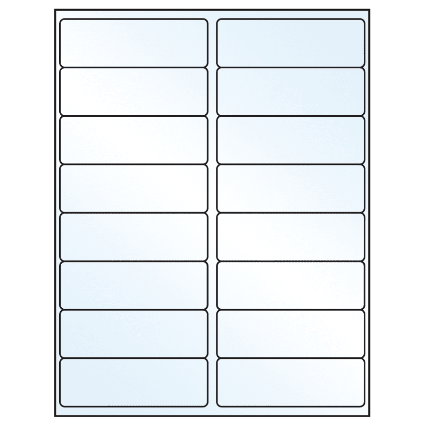 4" x 1.3125" White Mid Gloss Rectangular Sheet Labels