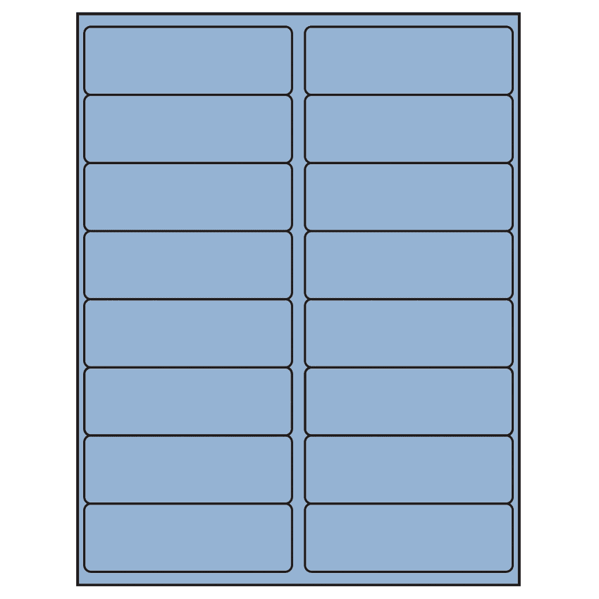 4" x 1.3125" Pastel Blue Rectangular Sheet Labels