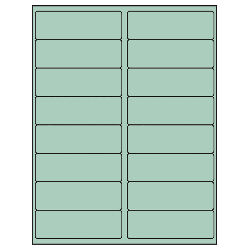 4" x 1.3125" Pastel Green Rectangular Sheet Labels