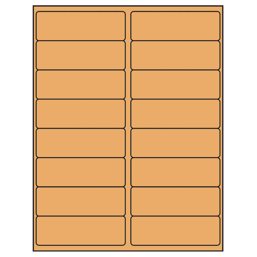 4" x 1.3125" Pastel Orange Rectangular Sheet Labels
