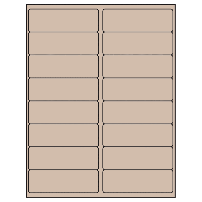 4" x 1.3125" Pastel Tan Rectangular Sheet Labels