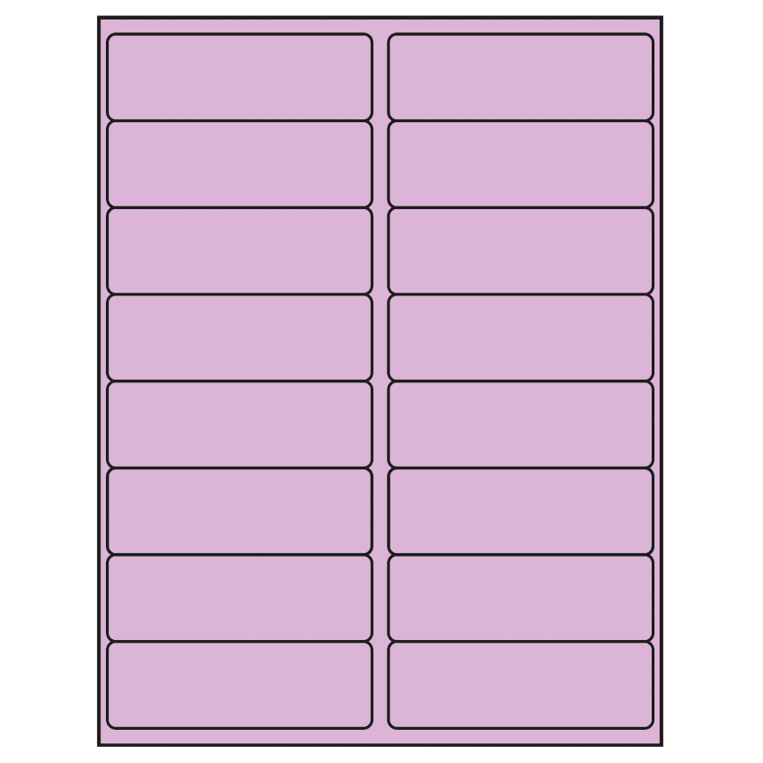 4" x 1.3125" Pastel Purple Rectangular Sheet Labels