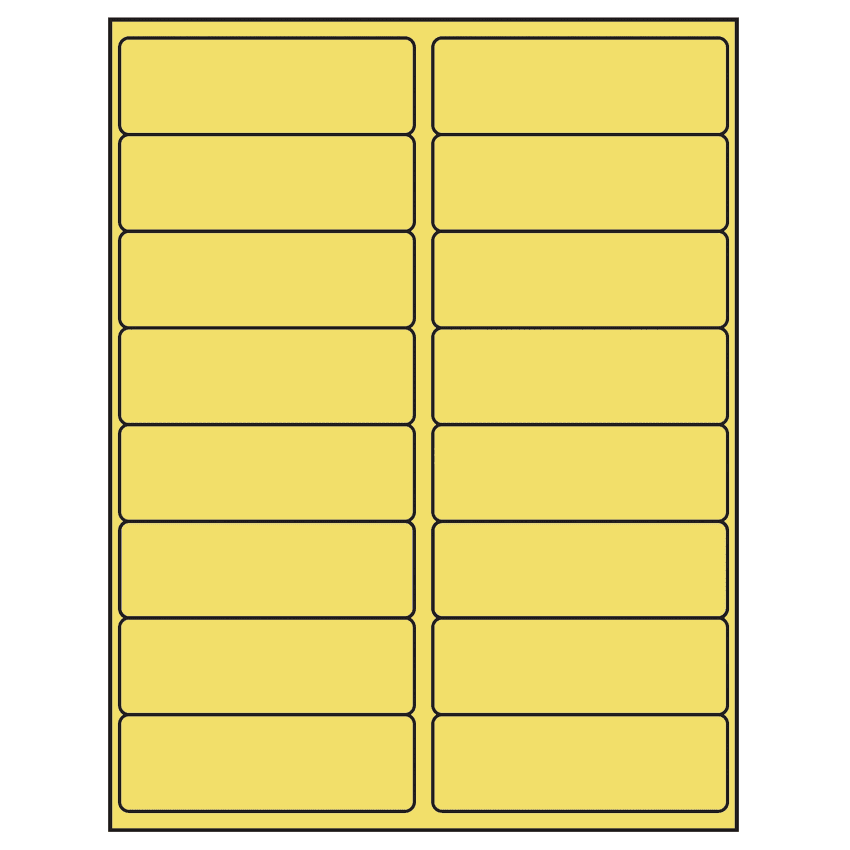 4" x 1.3125" Pastel Yellow Rectangular Sheet Labels