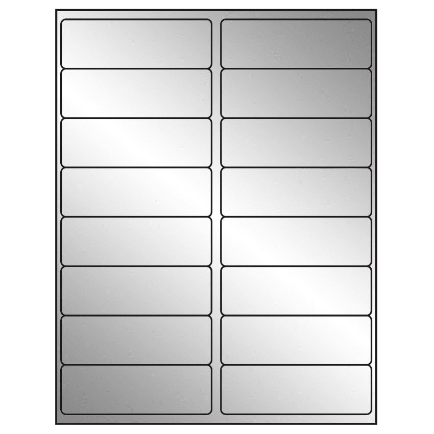 4" x 1.3125" Silver Foil Rectangular Sheet Labels