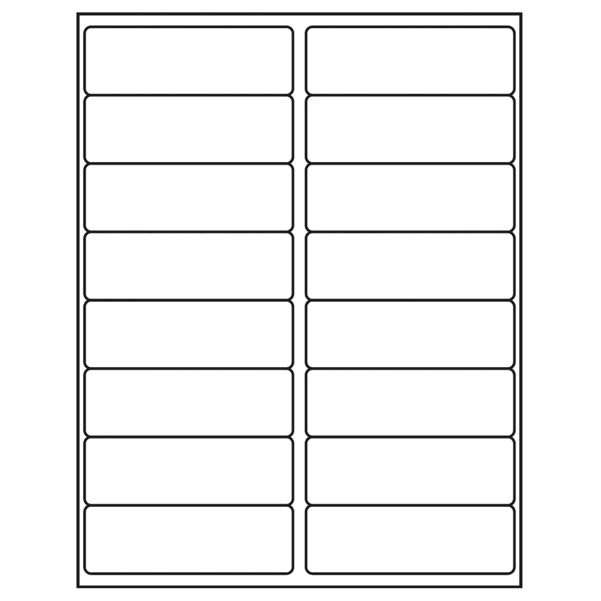 4" x 1.3125" White Rectangular Sheet Labels