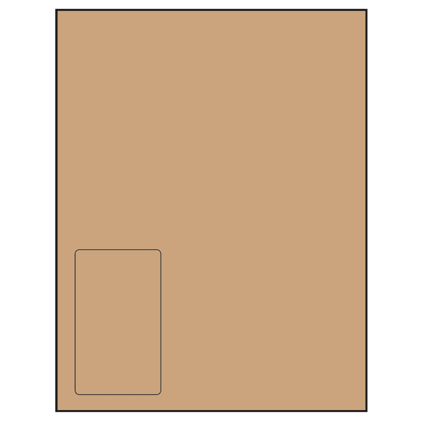 2.375" x 4" Brown Kraft Rectangular Sheet Labels