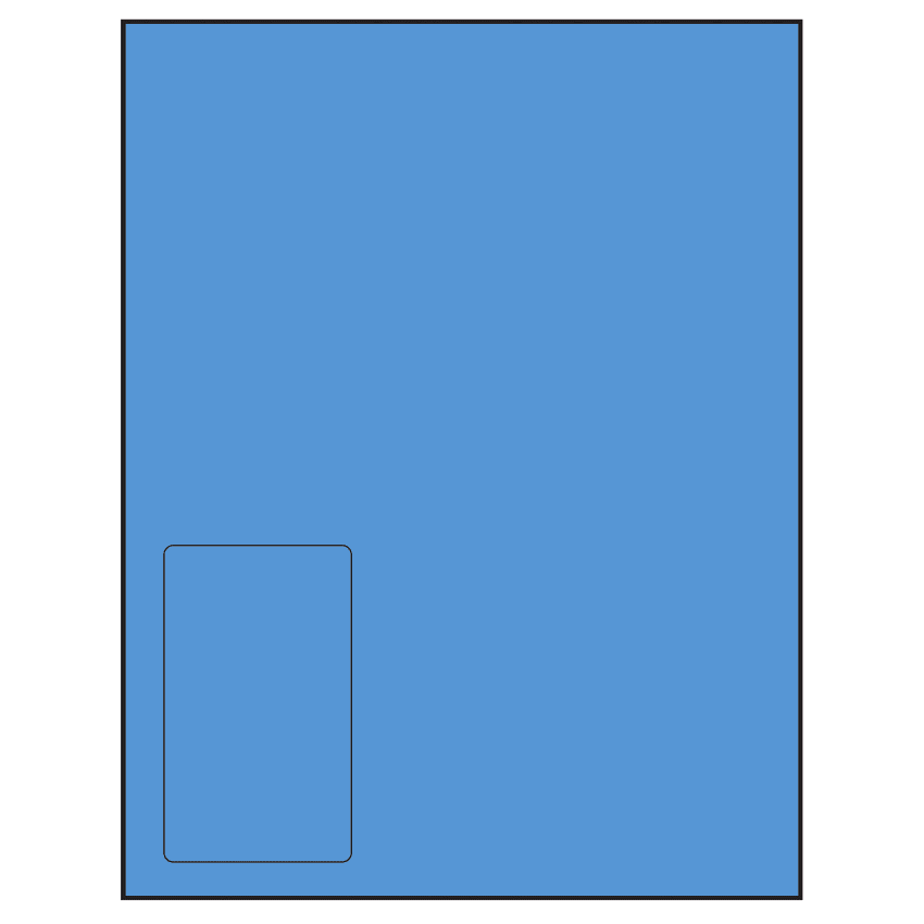2.375" x 4" Fluorescent Blue Rectangular Sheet Labels