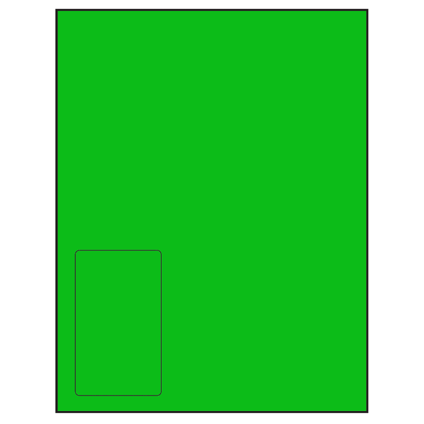 2.375" x 4" Fluorescent Green Rectangular Sheet Labels