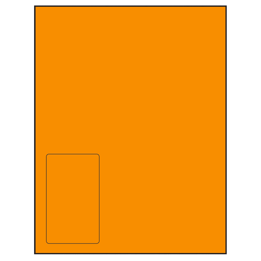 2.375" x 4" Fluorescent Orange Rectangular Sheet Labels