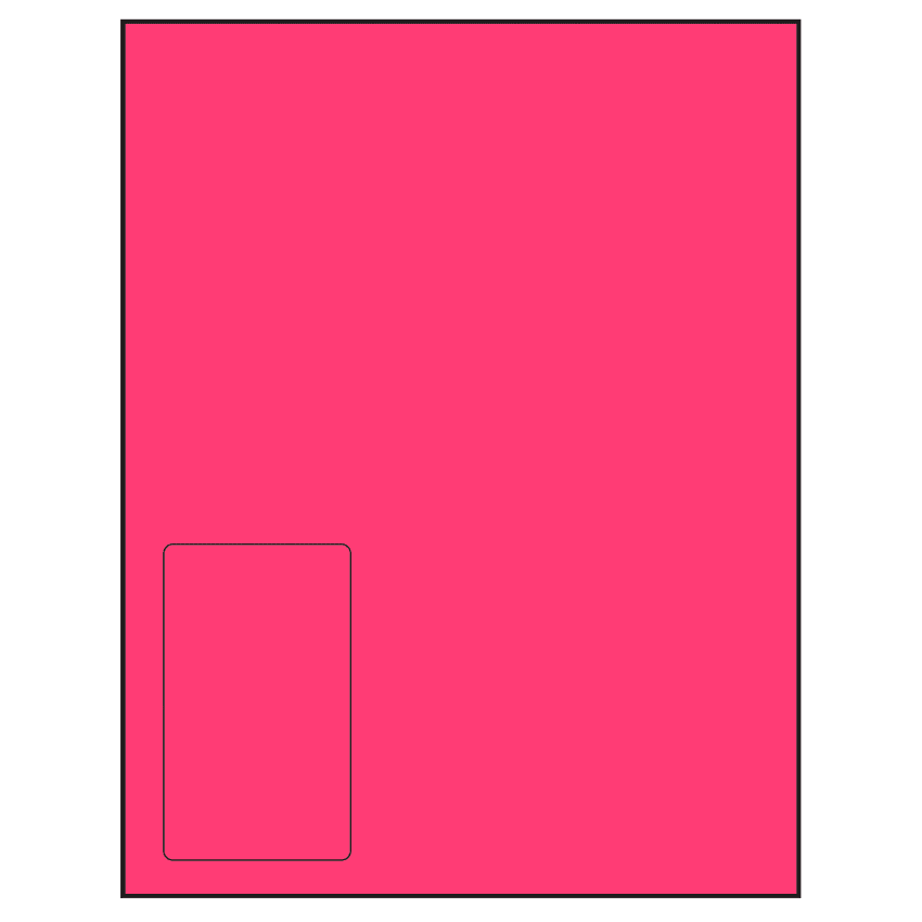 2.375" x 4" Fluorescent Pink Rectangular Sheet Labels