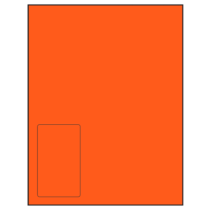 2.375" x 4" Fluorescent Red Rectangular Sheet Labels