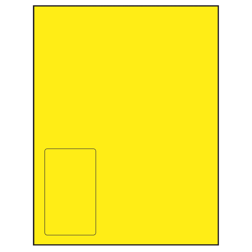 2.375" x 4" Fluorescent Yellow Rectangular Sheet Labels