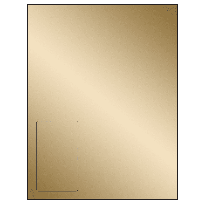 2.375" x 4" Gold Foil Rectangular Sheet Labels