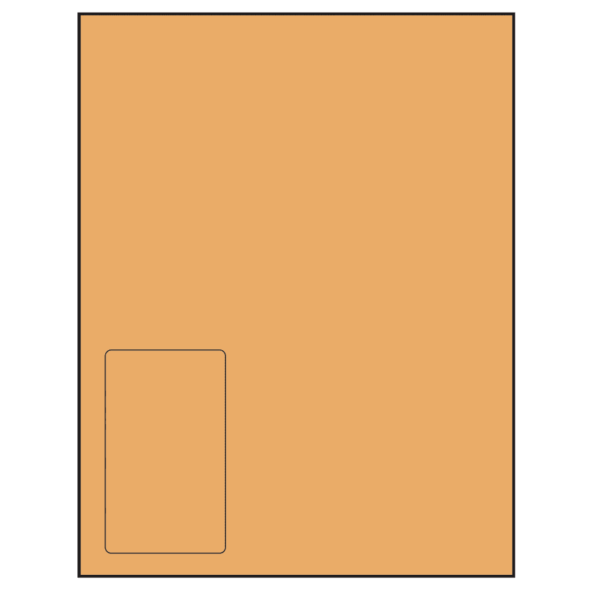 2.375" x 4" Pastel Orange Rectangular Sheet Labels
