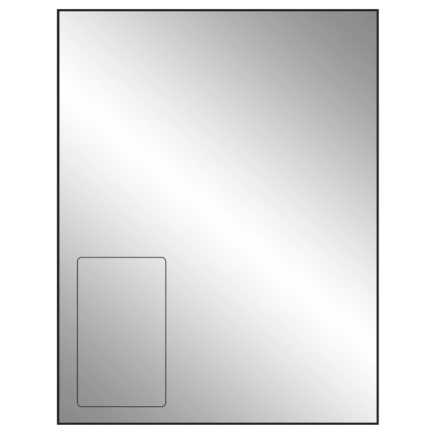 2.375" x 4" Silver Foil Rectangular Sheet Labels