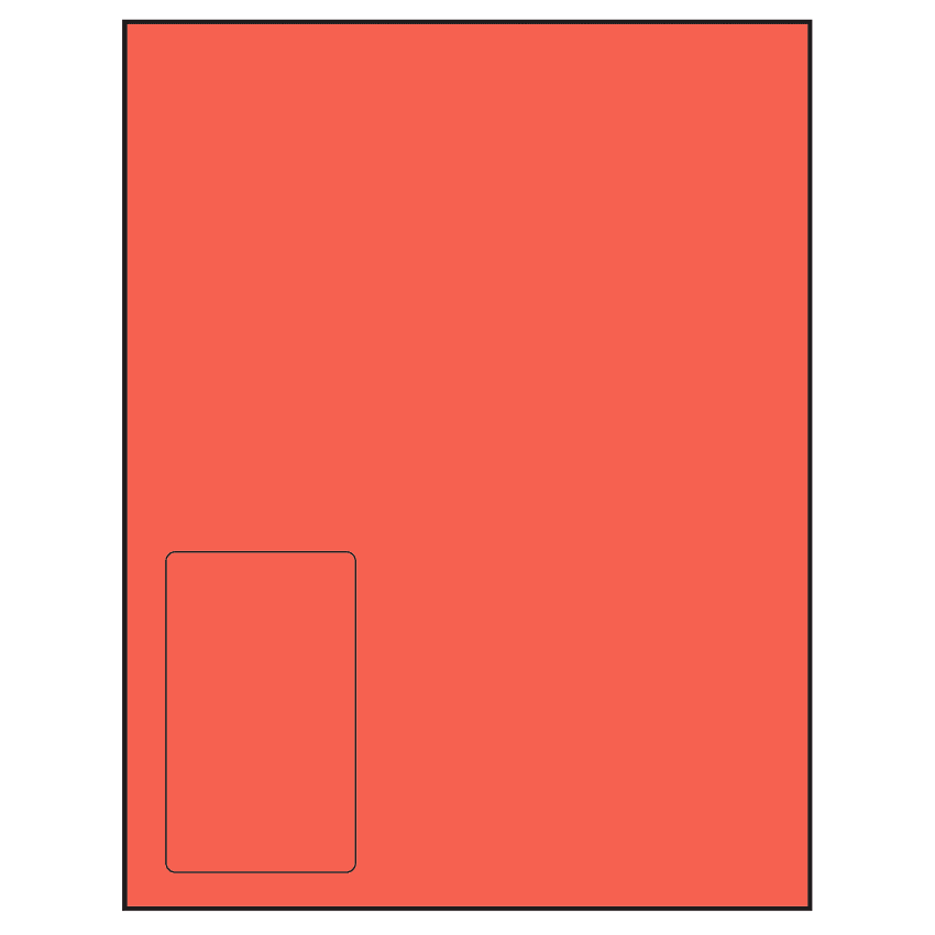 2.375" x 4" Red Rectangular Sheet Labels